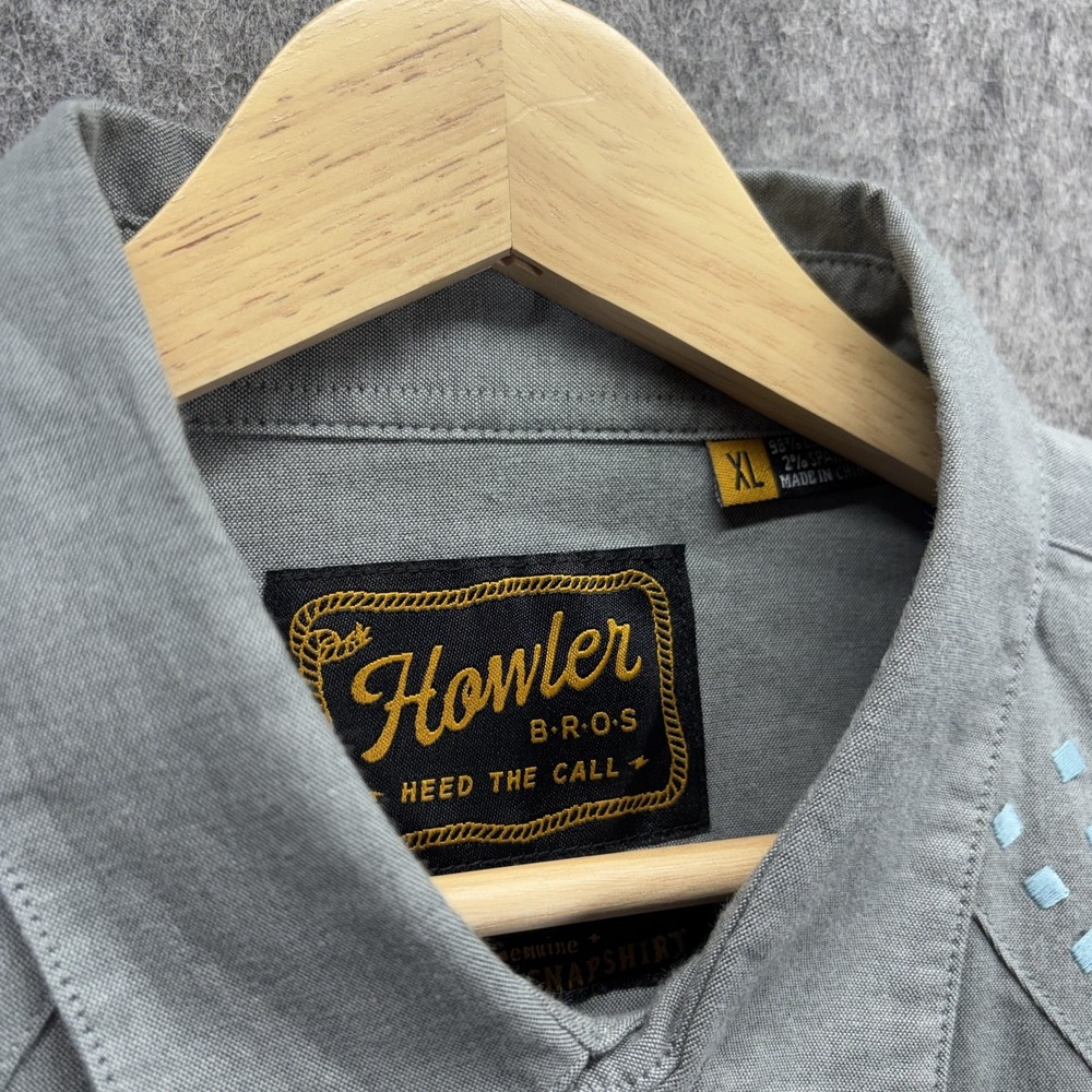 Howler Brothers Crosscut Deluxe Shirt Men's XL Short Sleeve Pearl Snap Western - Picture 7 of 11